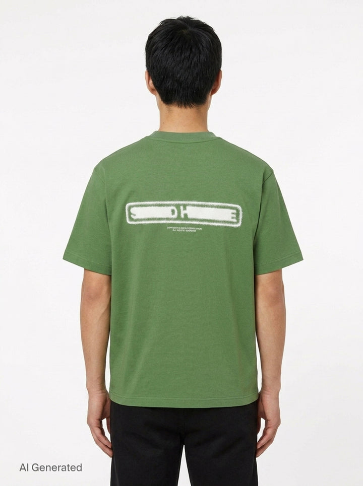 Logo Tee With Hairy Flocking | Solid Homme | Club21 - back