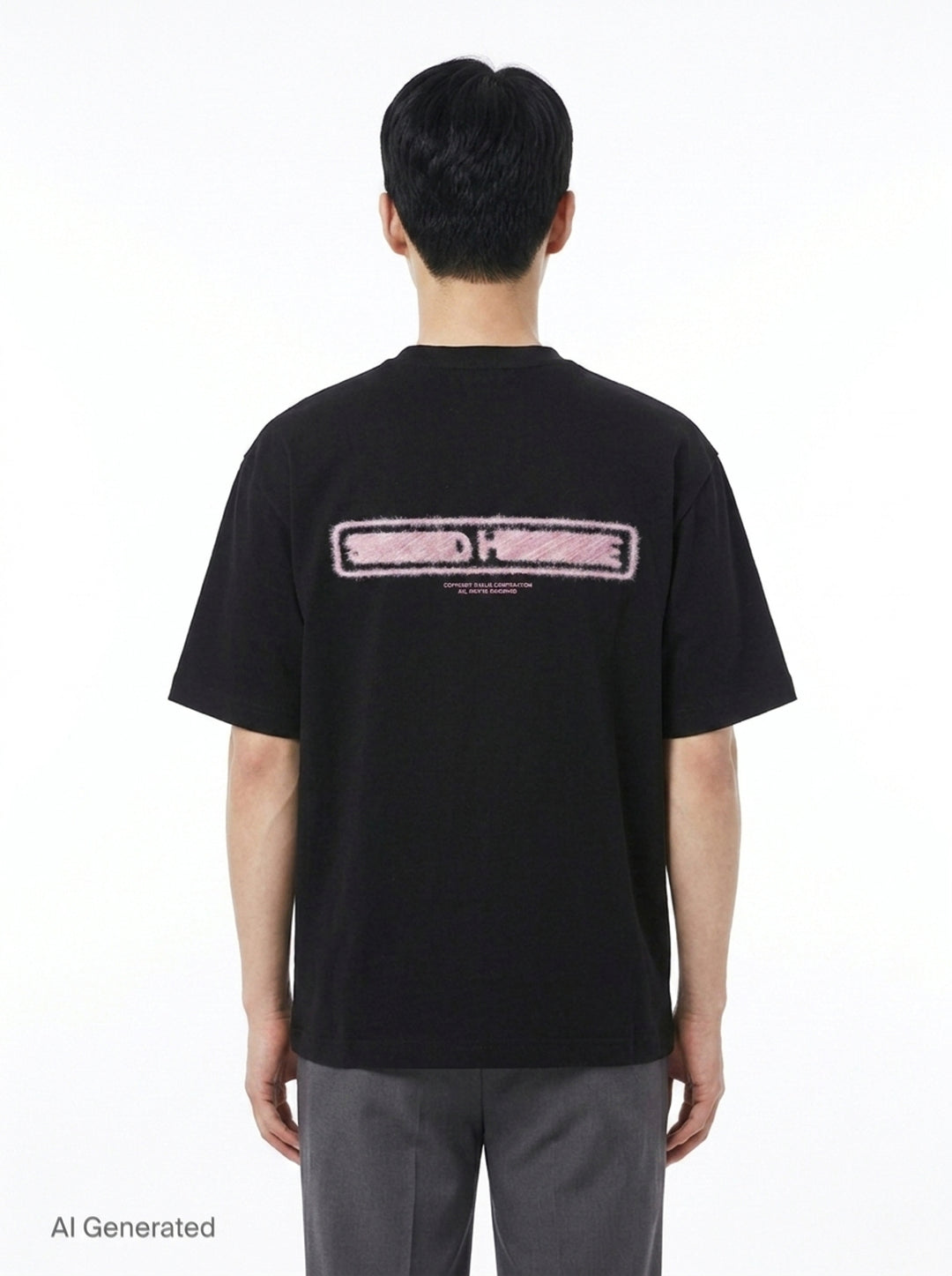 Logo Tee With Hairy Flocking | Solid Homme | Club21 - back