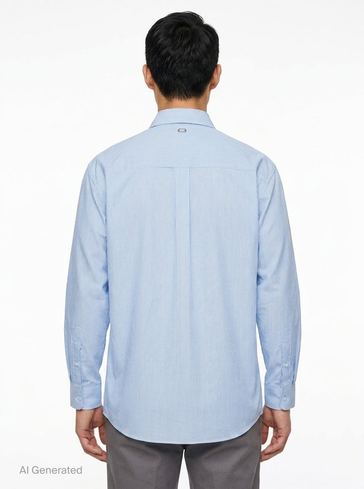 Long Sleeve Stripe Office Shirt | Solid Homme | Club21 - back