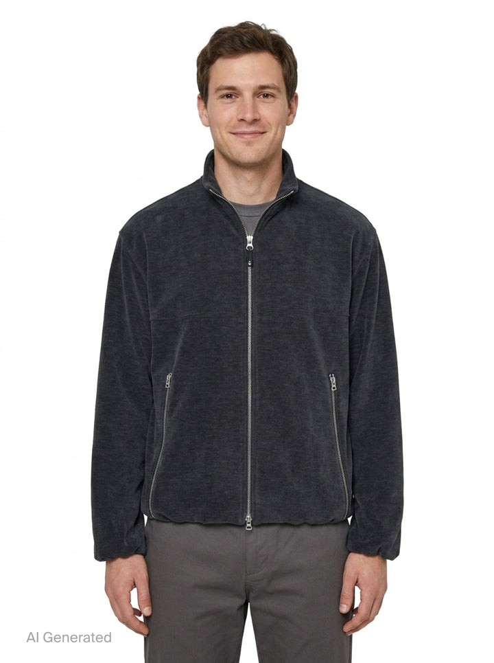 Velvet Feel Track Jacket | Solid Homme | Club21 - front