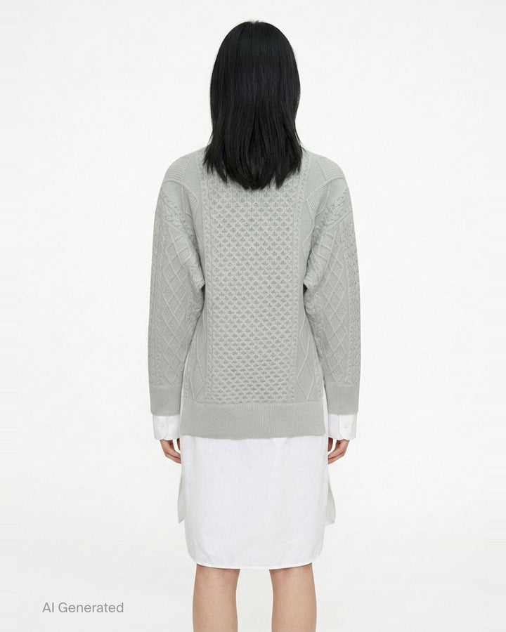 Cable Knit Shirting Dress | Stella McCartney | Club21 - back