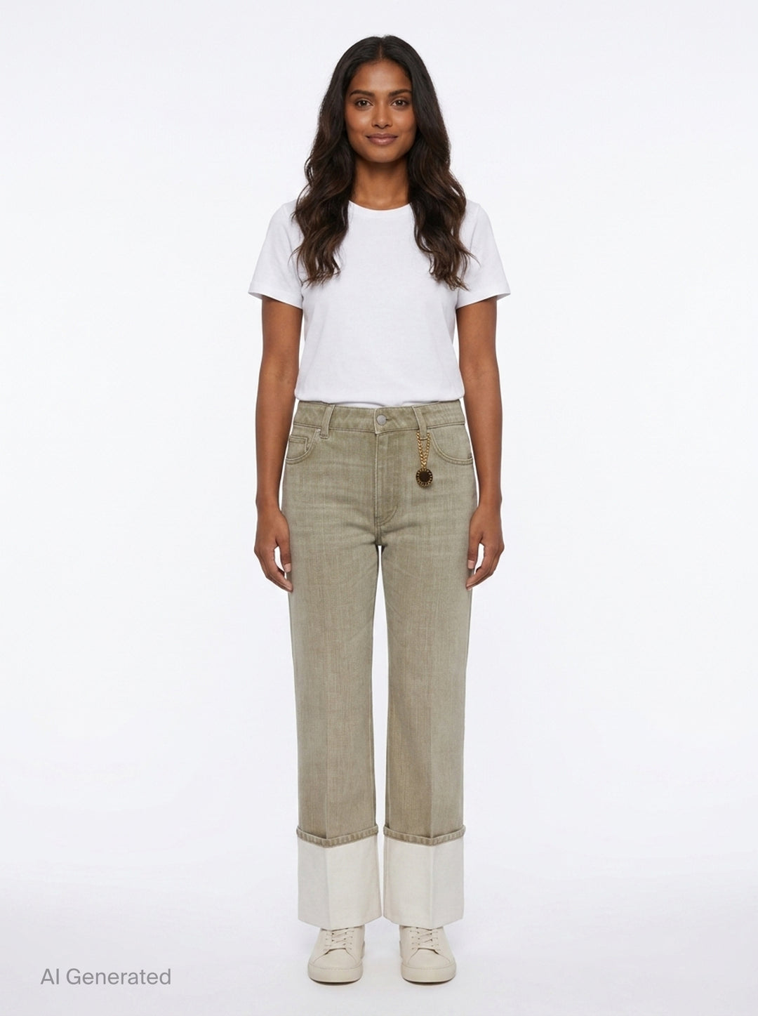 Cropped Turn Up Jeans | Stella McCartney | Club21 - front