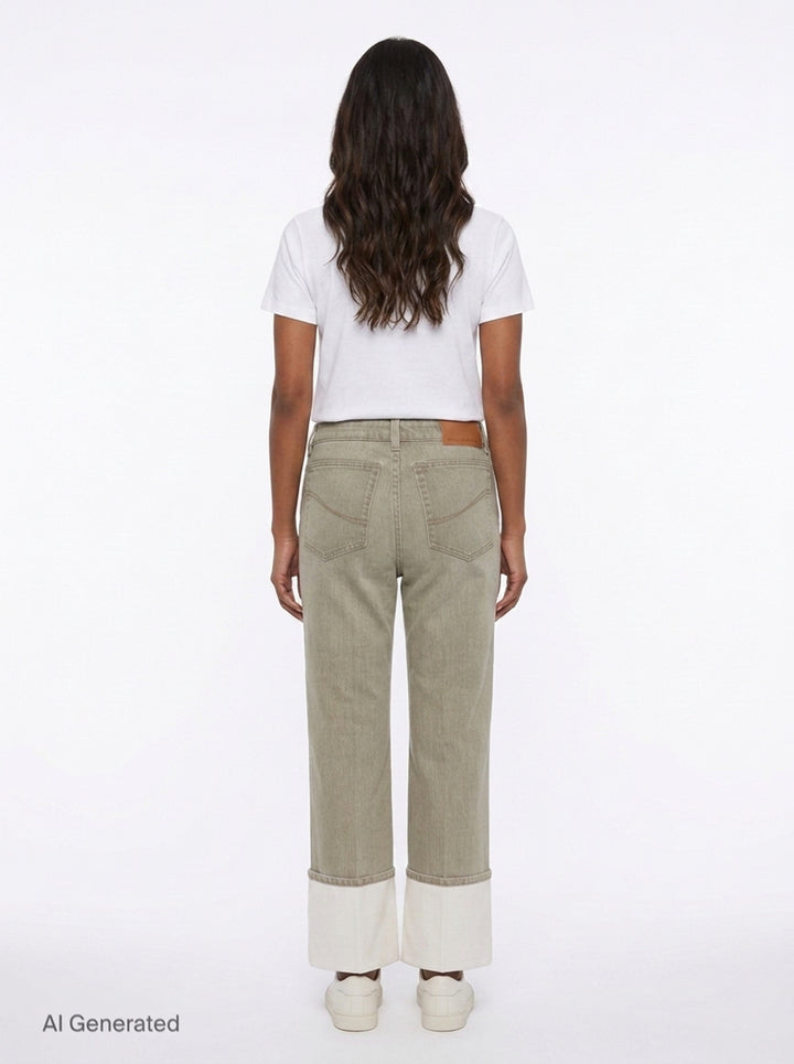 Cropped Turn Up Jeans | Stella McCartney | Club21 - back