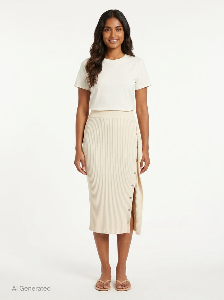 Detailed Textured Knit Skirt | Stella McCartney | Club21 - front
