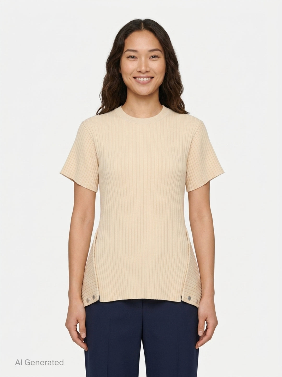 Detailed Textured Knit Top | Stella McCartney | Club21 - front