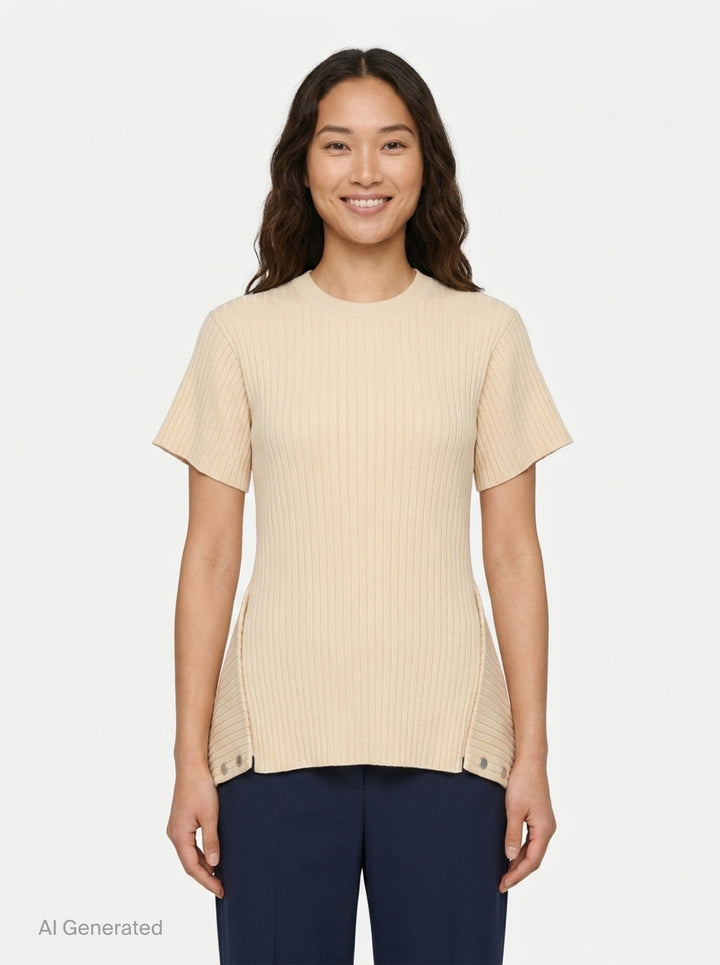 Detailed Textured Knit Top | Stella McCartney | Club21 - front