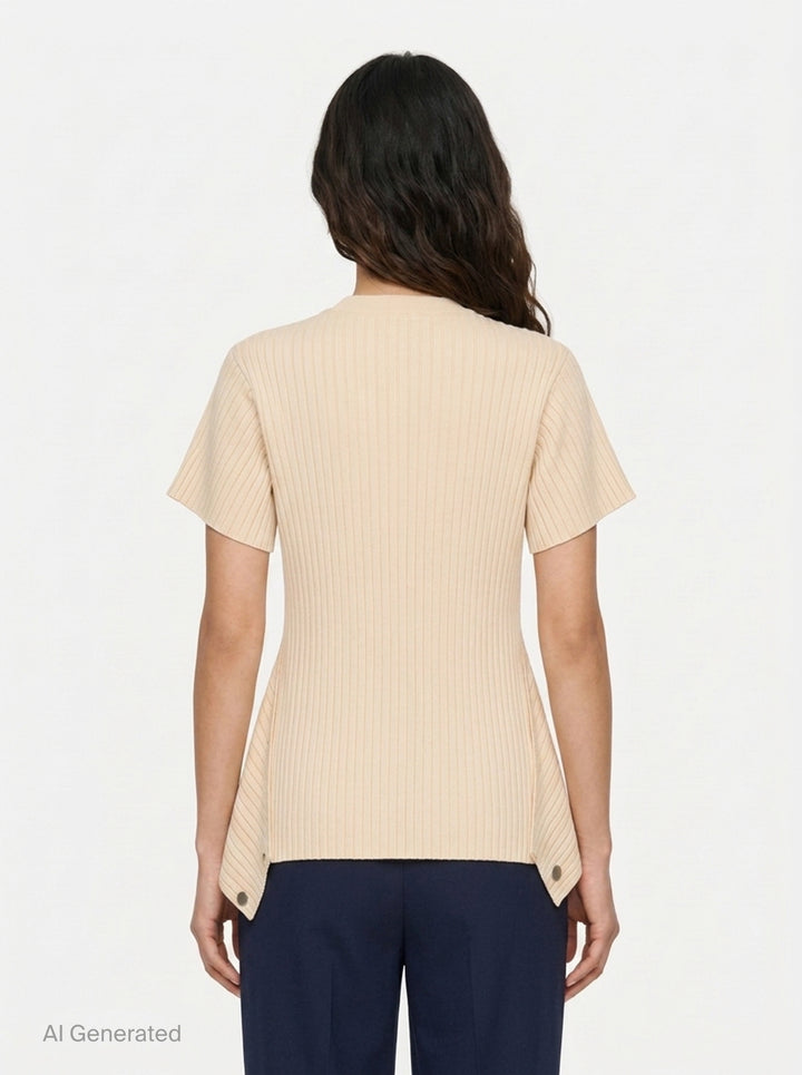 Detailed Textured Knit Top | Stella McCartney | Club21 - back