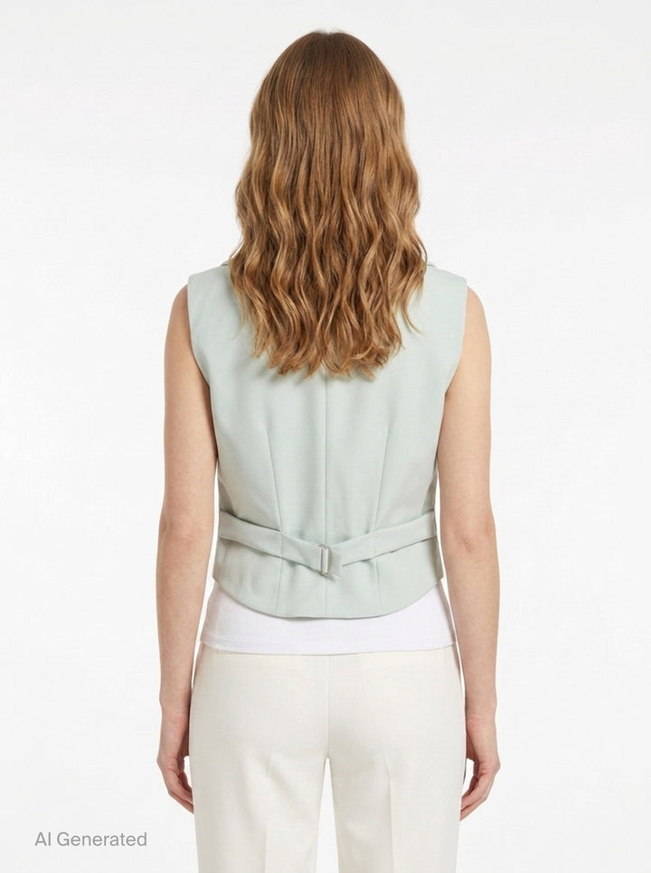Double-Breasted Wool Gilet | Stella McCartney | Club21 - back
