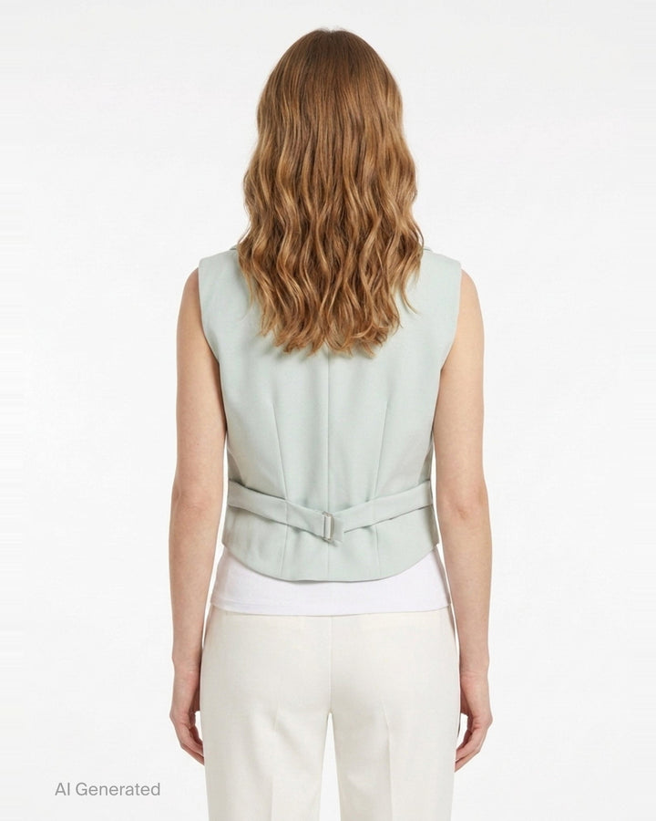 Double-Breasted Wool Gilet | Stella McCartney | Club21 - back
