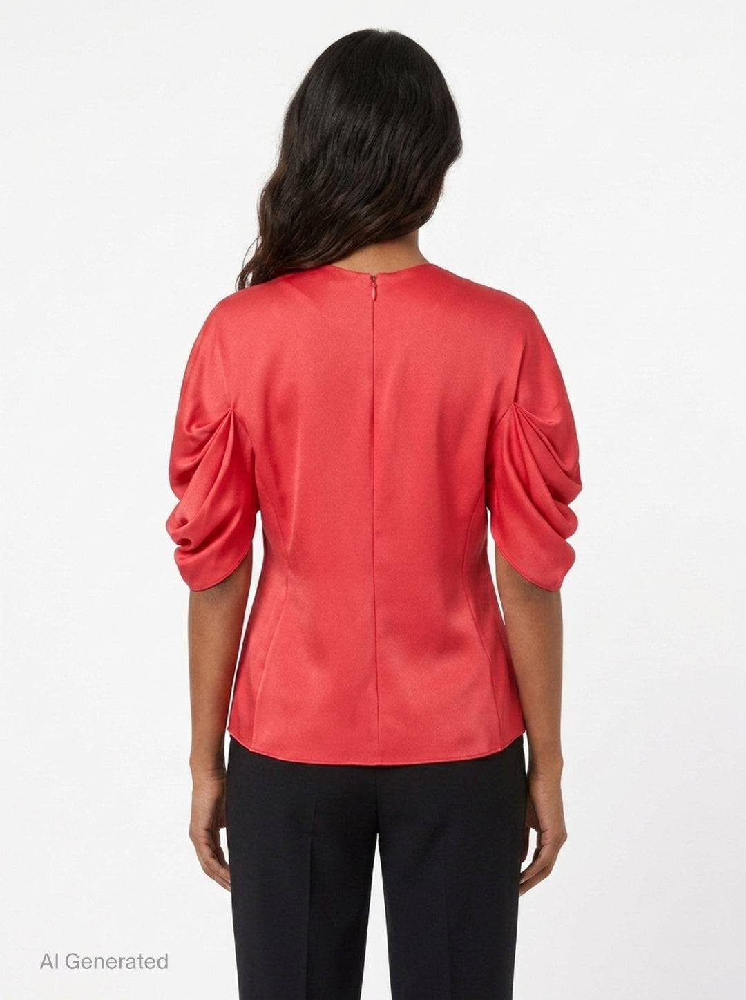 Draped Sleeve Satin Top | Stella McCartney | Club21 - back