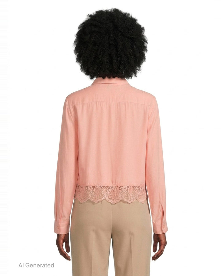 Lace-Trimmed Silk Shirt | Stella McCartney | Club21 - back