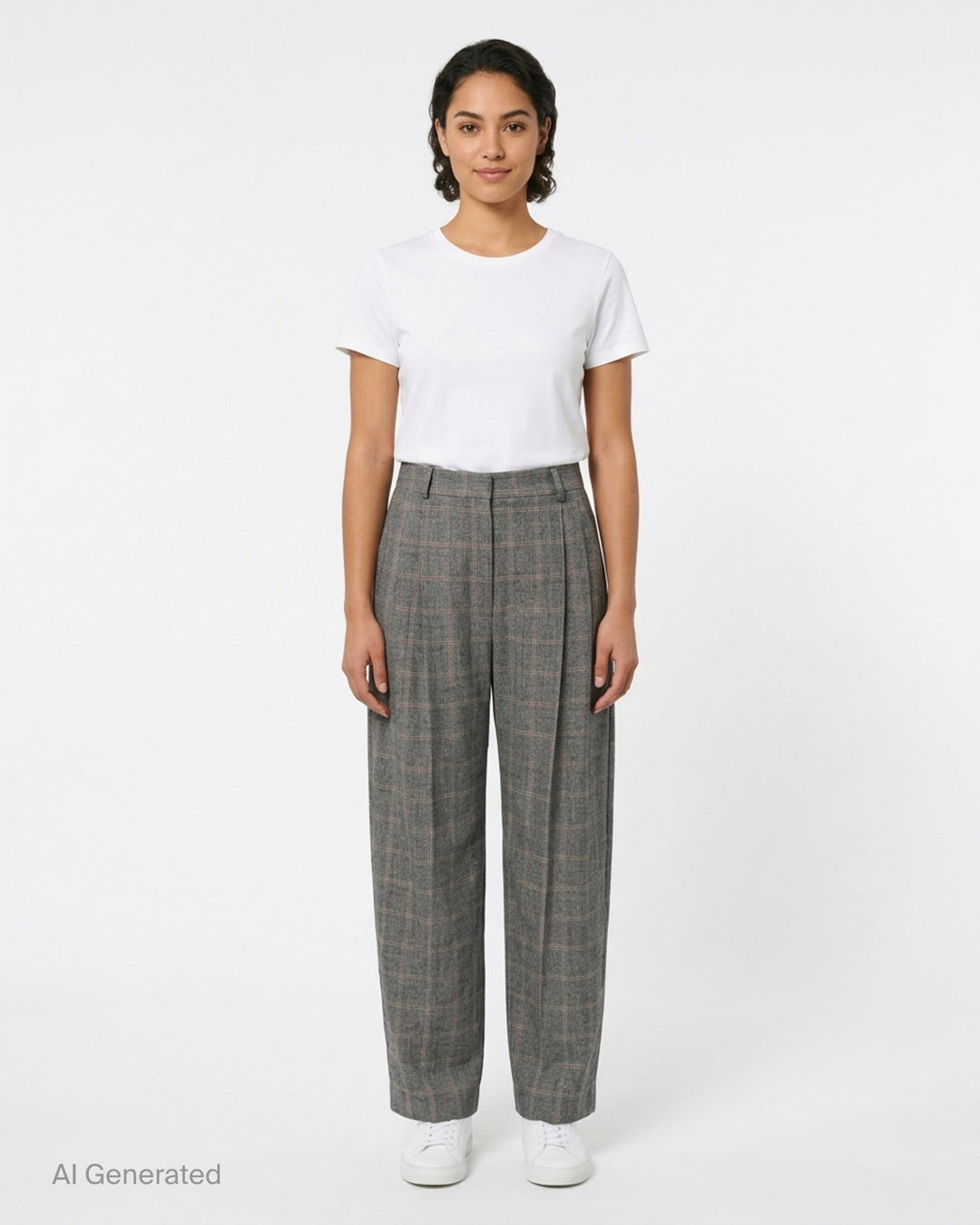 Stella McCartney mid rise balloon tailored pants in pale mint with double front pleats, belt loops, and a tapered cropped leg - front