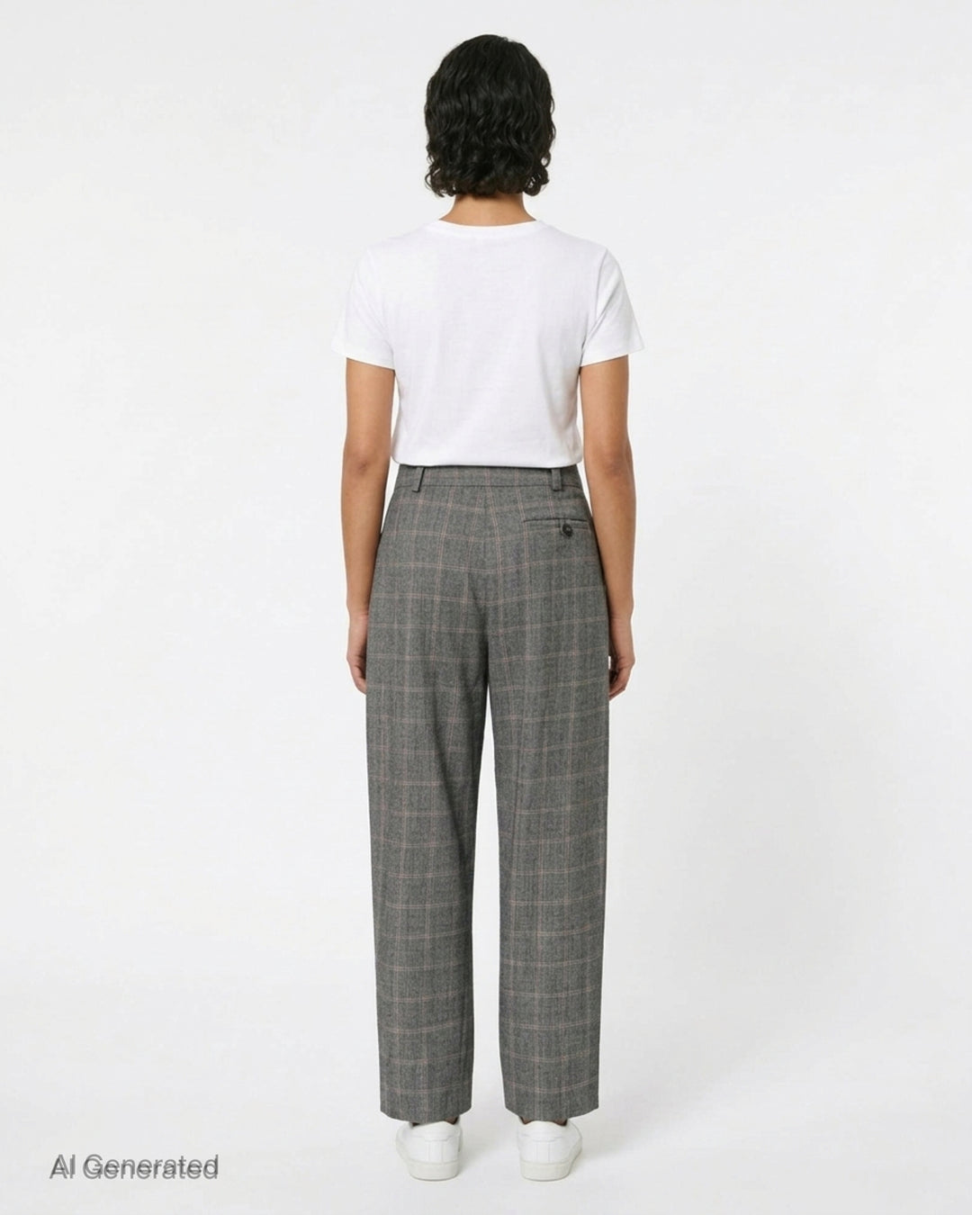 Stella McCartney mid rise balloon tailored pants in pale mint with double front pleats, belt loops, and a tapered cropped leg - back