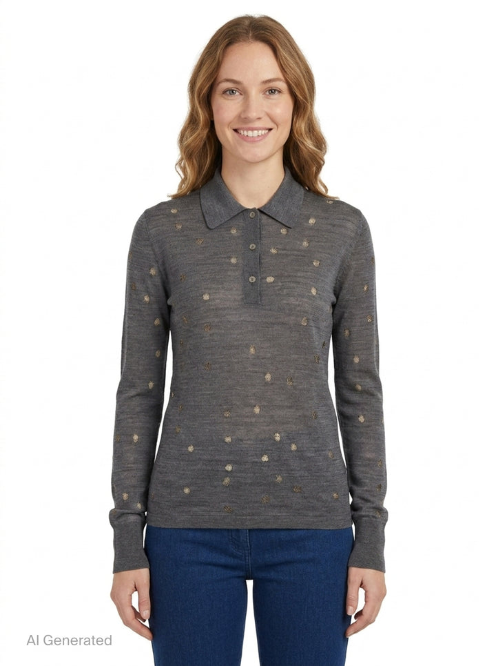 Polka Dot Knit Polo | Stella McCartney | Club21 - front