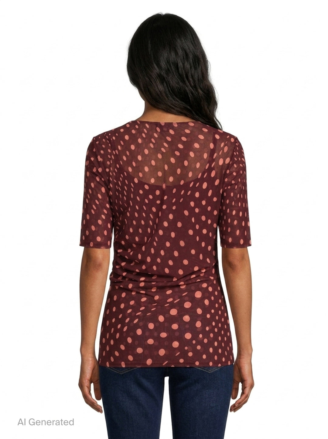 Polka Dot Mesh Scoop Neck Top | Stella McCartney | Club21 - back