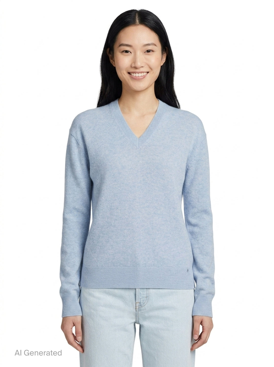 Recycled Cashmere V-Neck Jumper | Stella McCartney | Club21 - front