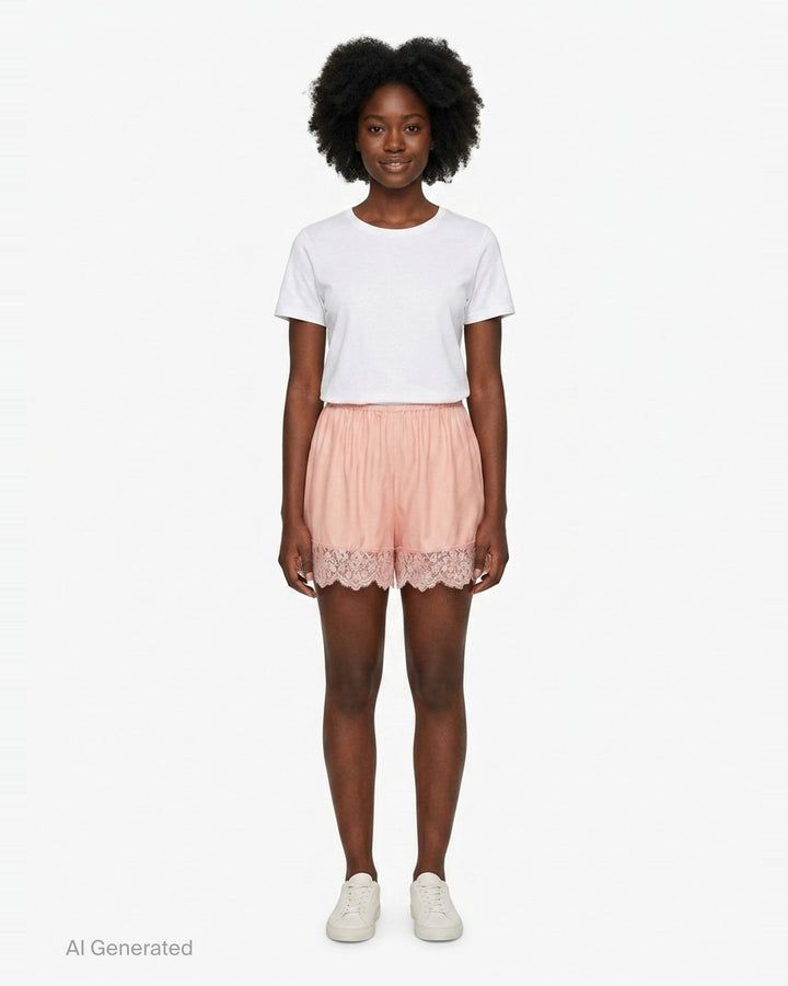 Silk Trimmed Lace Shorts | Stella McCartney | Club21 - front