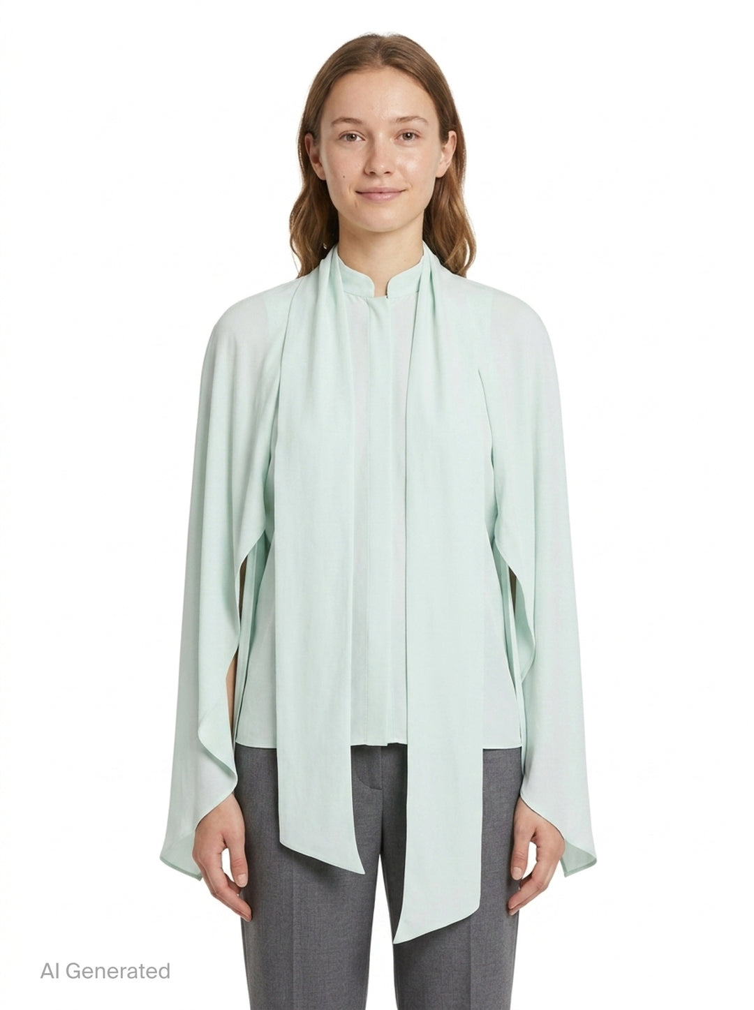 Tie-Neck Silk Shirt | Stella McCartney | Club21 - front