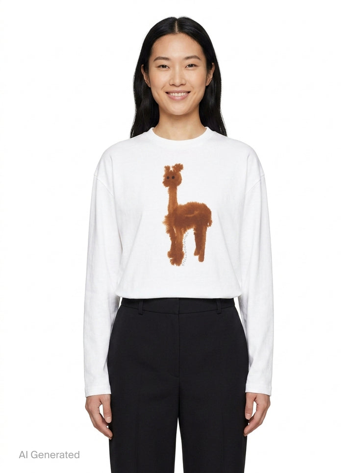 Watercolour Alpaca Long Sleeve Tee | Stella McCartney | Club21 - front