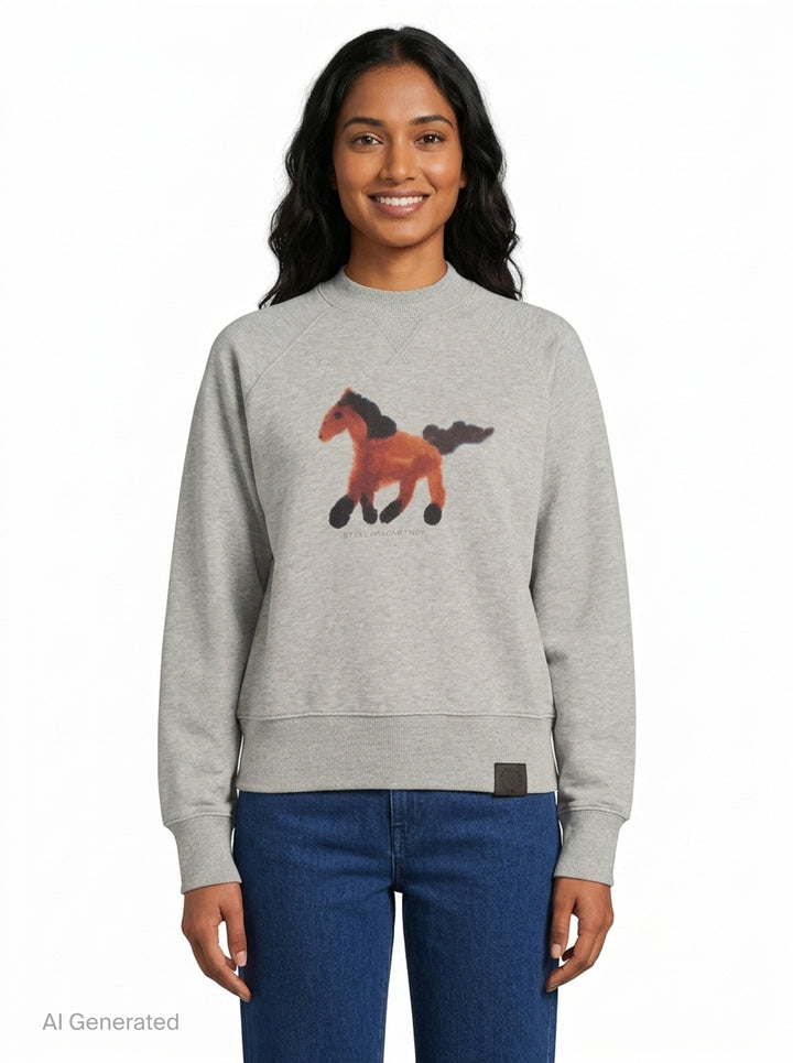 Watercolour Horse Sweatshirt | Stella McCartney | Club21 - front