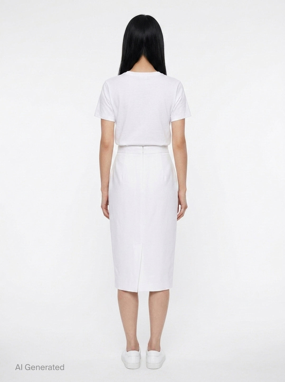 White Pleated Midi Skirt | Stella McCartney | Club21 - back