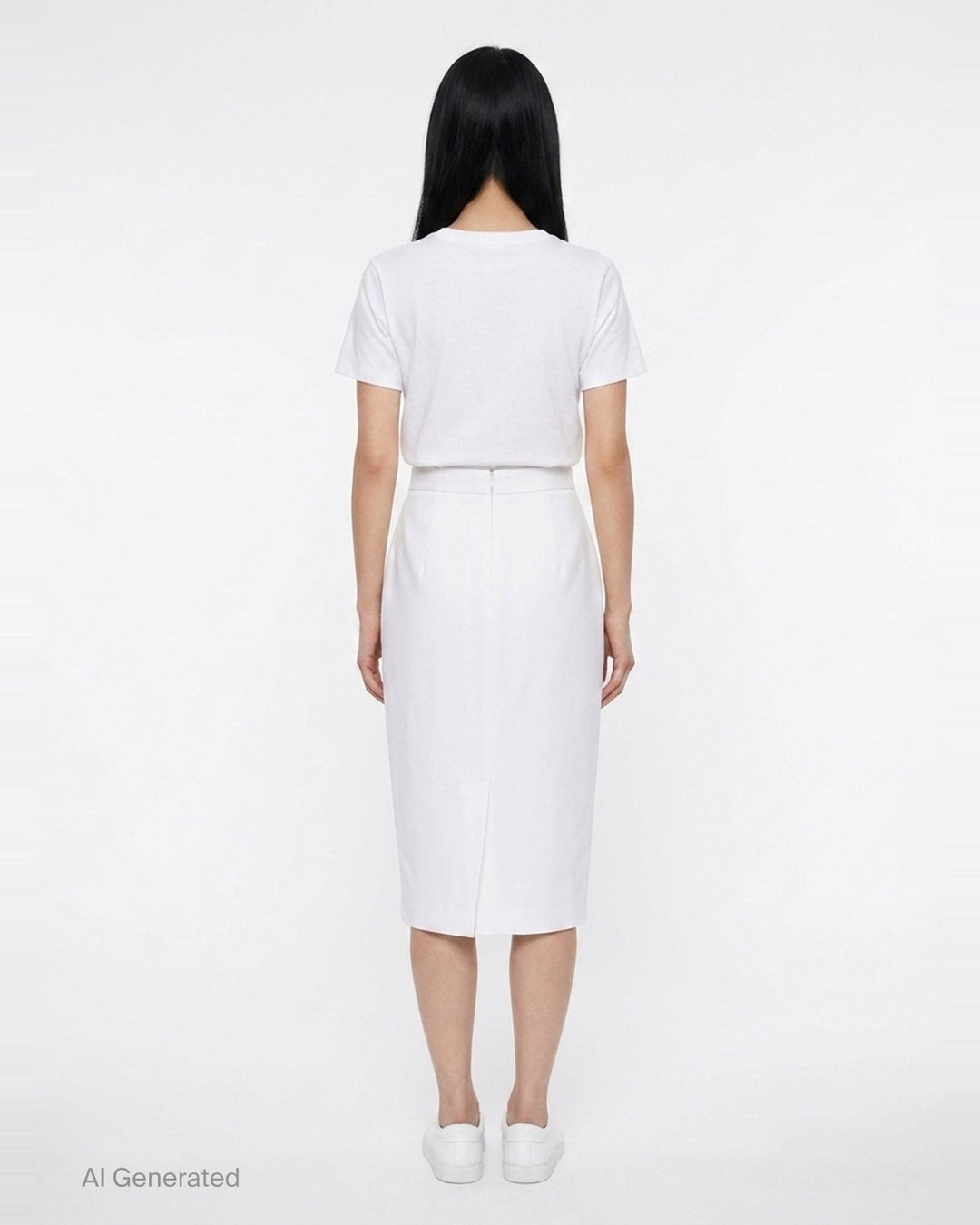 White Pleated Midi Skirt | Stella McCartney | Club21 - back
