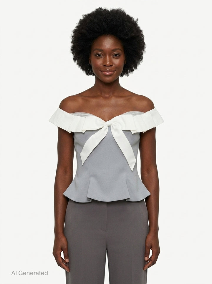 Bow Corset Bustier Top | Stolen Stores | Club21 - front