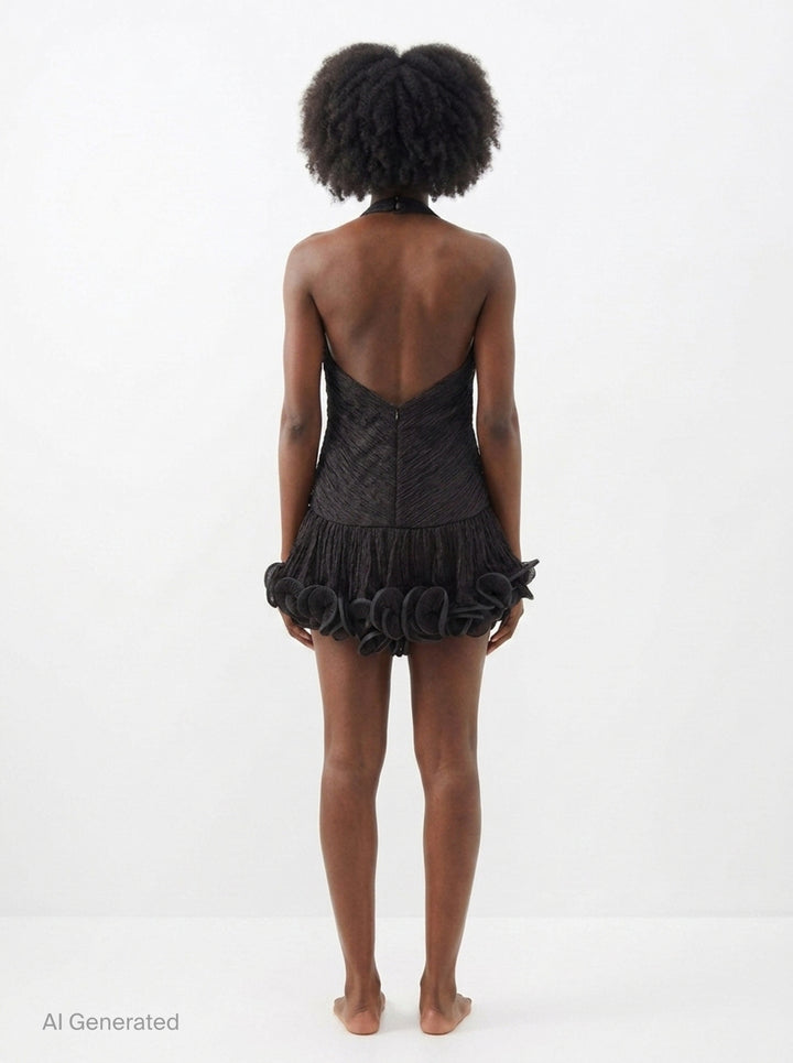 V-Neck Ruffle Hem Mini Dress | Stolen Stores | Club21 - back