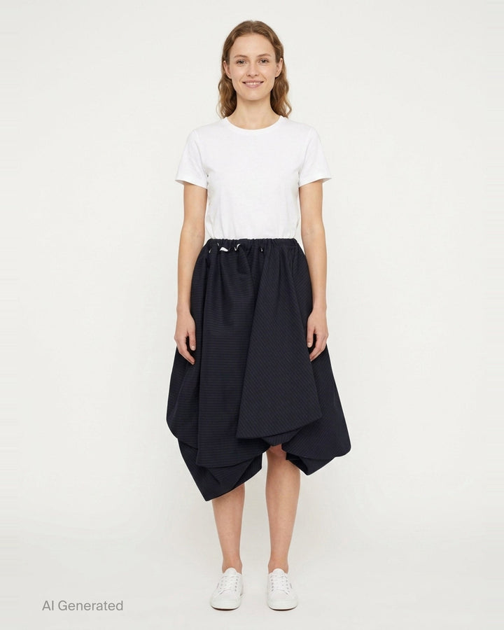 Gathered Waist Pinstripe Skirt | Tao | Club21 - front