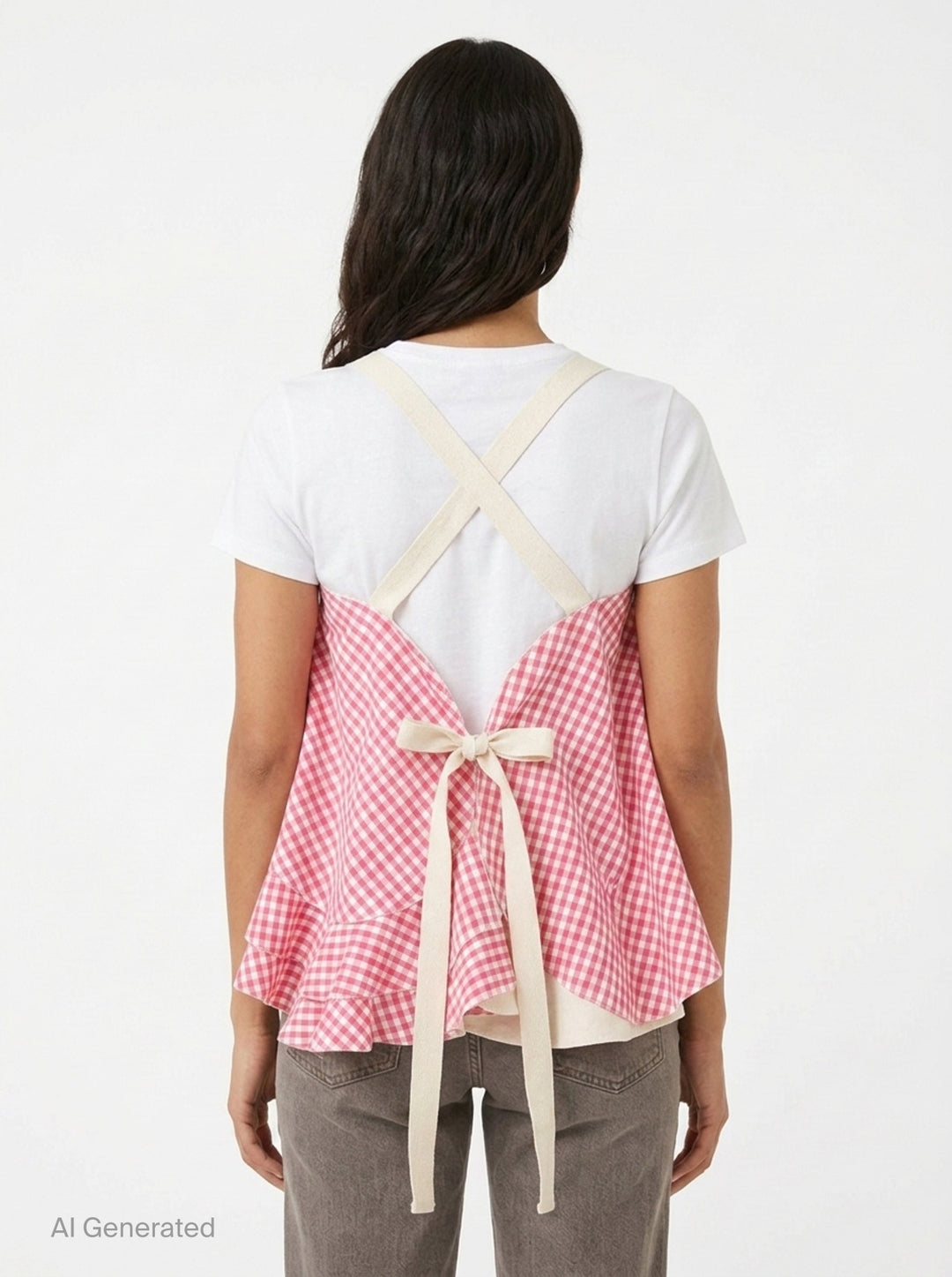 Gingham Ruffled Camisole Top | Tao | Club21 - back