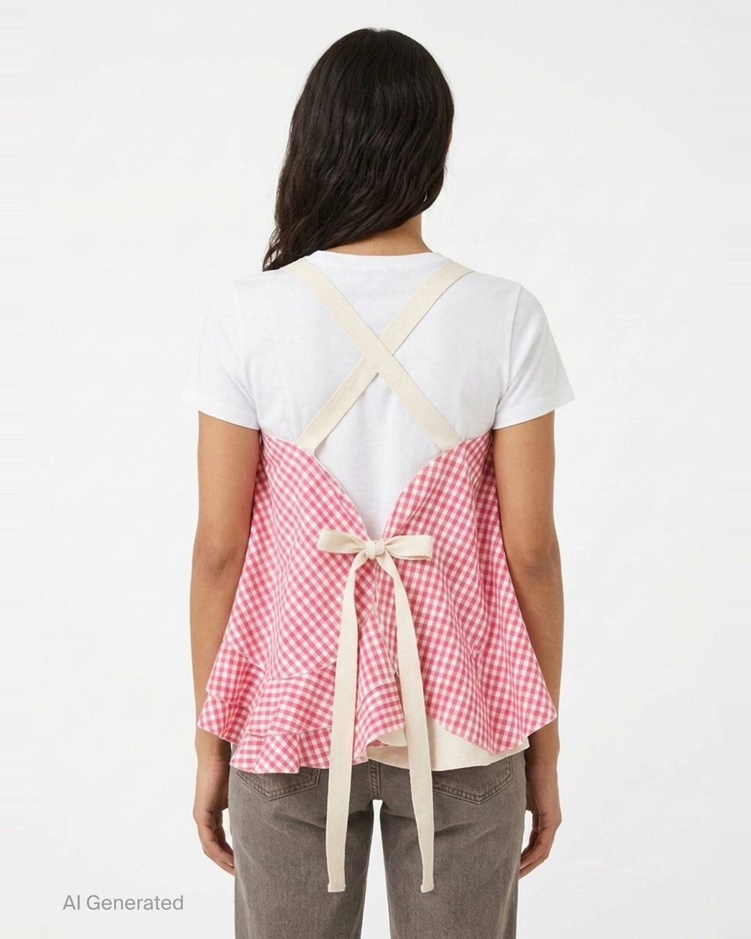 Gingham Ruffled Camisole Top | Tao | Club21 - back