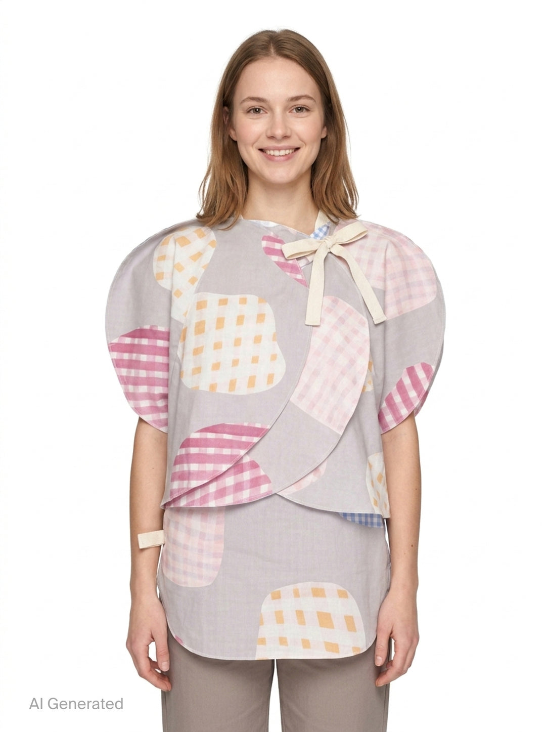 Puff Silhouette Patchwork Blouse | Tao | Club21 - front