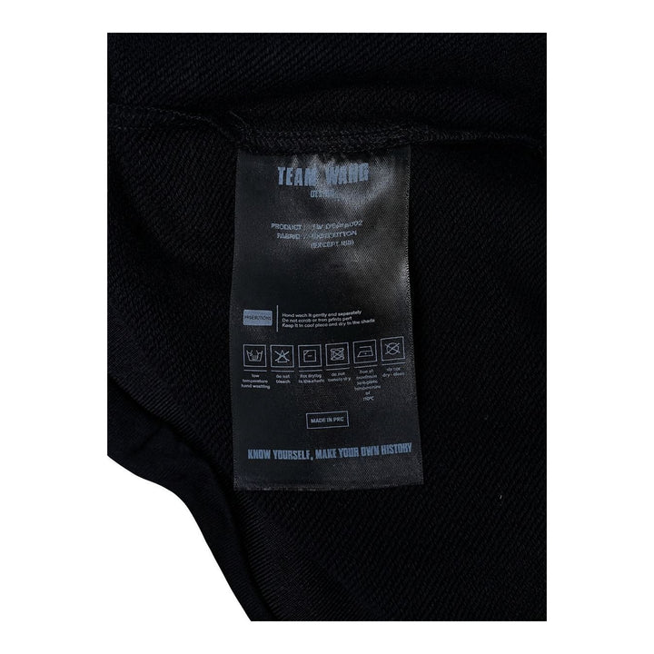 Team Wang Design The Original 1 black crew-neck sweatshirt with raglan sleeves, ribbed trims and a small white logo on the chest - packshot