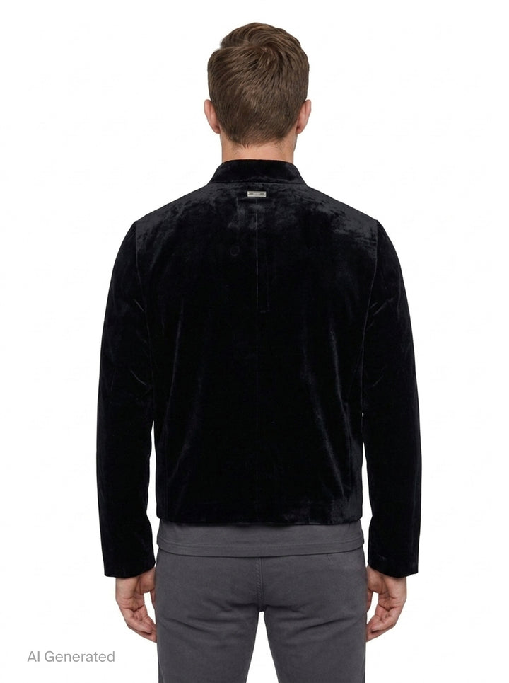 Velvet Stand Collar Jacket | TEAM WANG design | Club21 - back