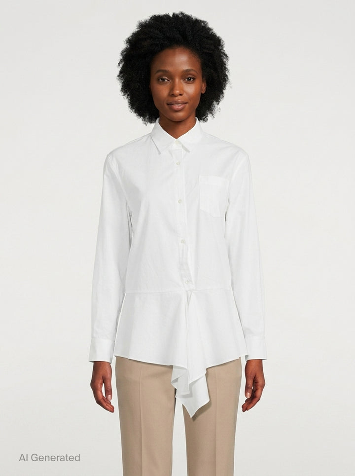 Drape Panel Shirt | The Loom Atelier | Club21 - front