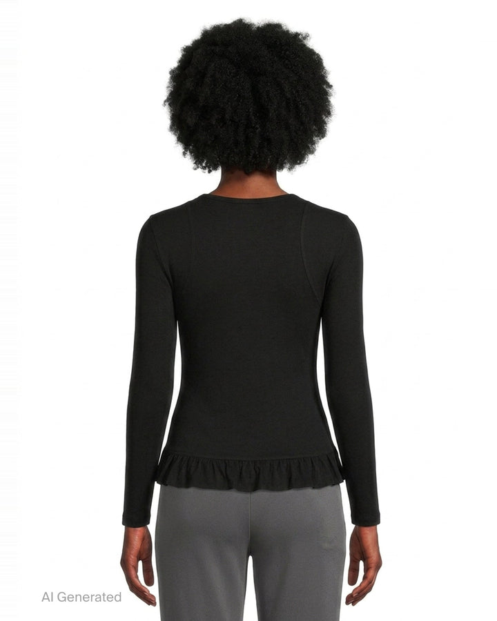Dual Line Peplum Tee | The Loom Atelier | Club21 - back