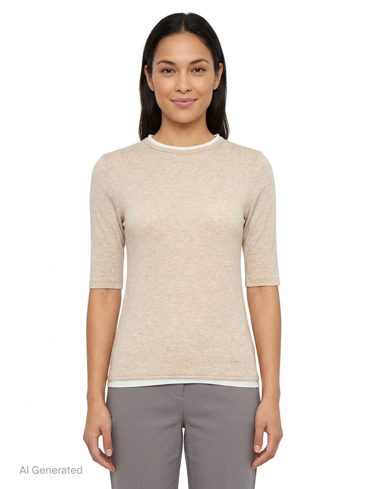 Slim Elbow Sleeve Tee | The Loom Atelier | Club21 - front
