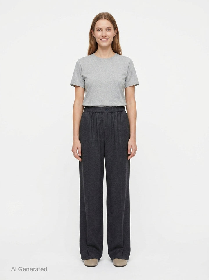 Wool Crease Band Trousers | The Loom Atelier | Club21 - front