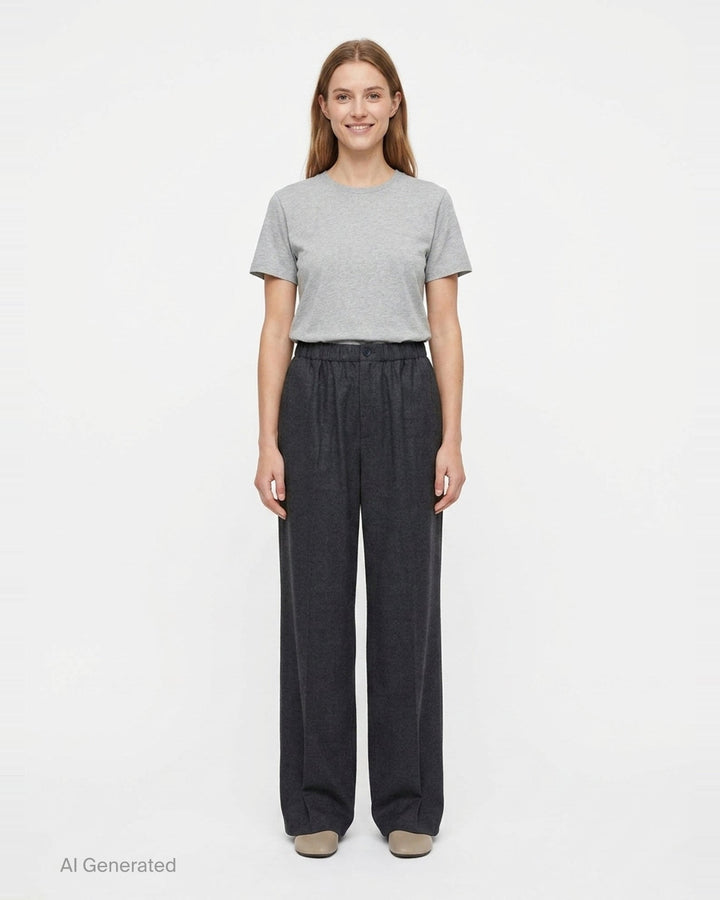 Wool Crease Band Trousers | The Loom Atelier | Club21 - front