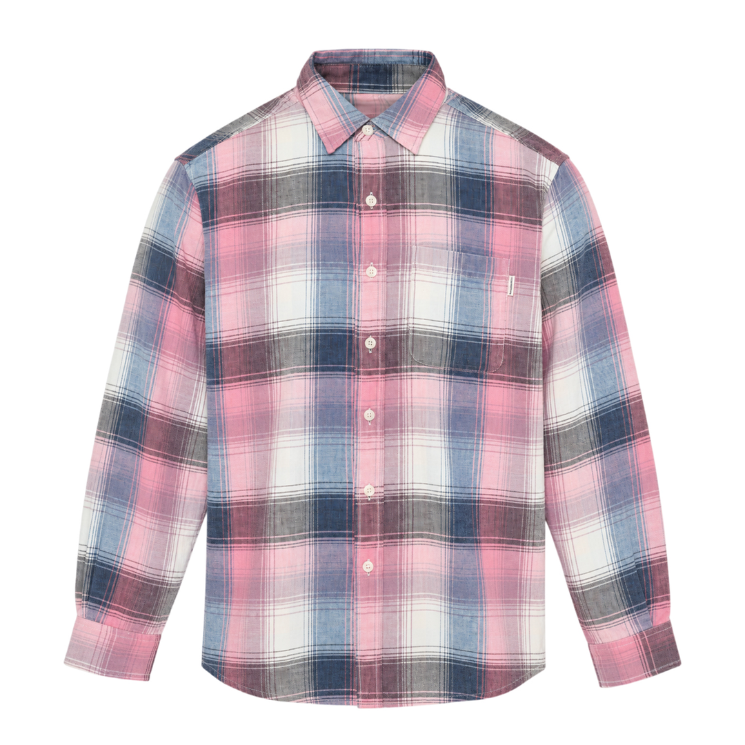 Washed Check Long Sleeve Shirt