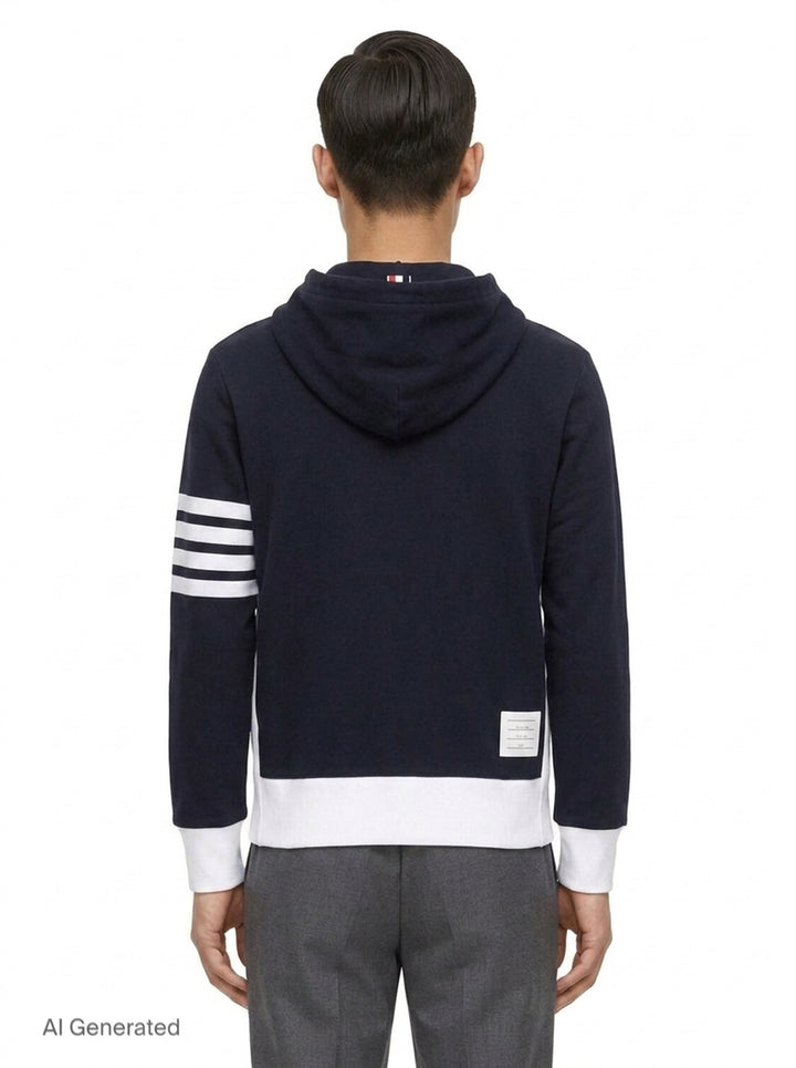 4-Bar Jersey Zip Hoodie | Thom Browne | Club21 - back