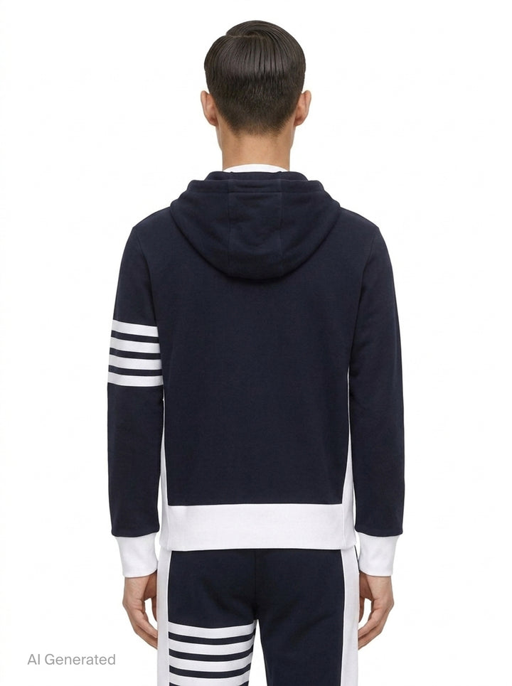 4-Bar Jersey Zip Hoodie | Thom Browne | Club21 - back