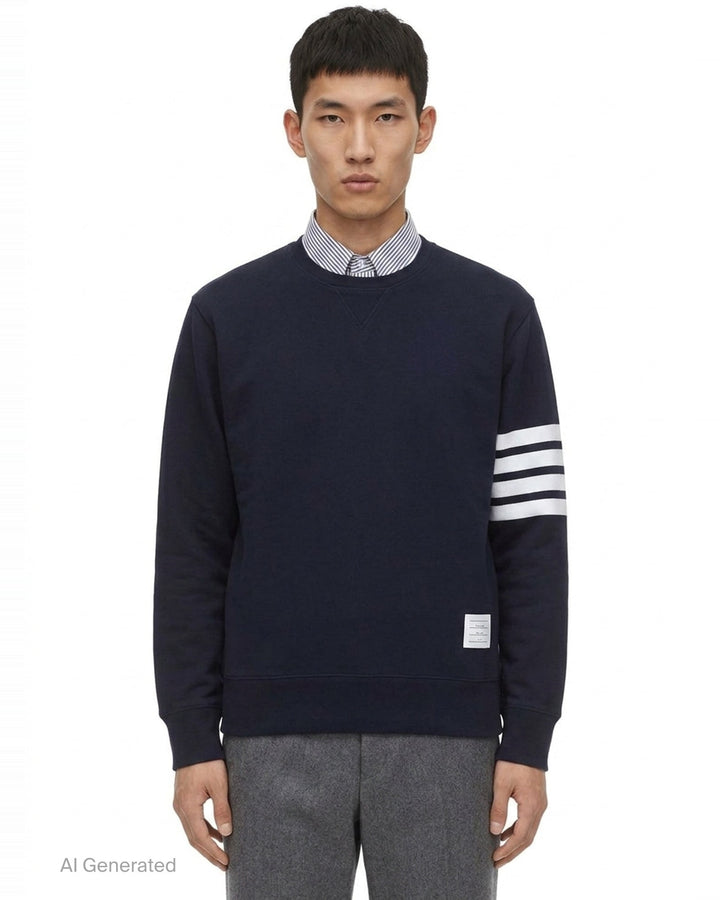 4-Bar Loop Back Sweatshirt | Thom Browne | Club21 - front