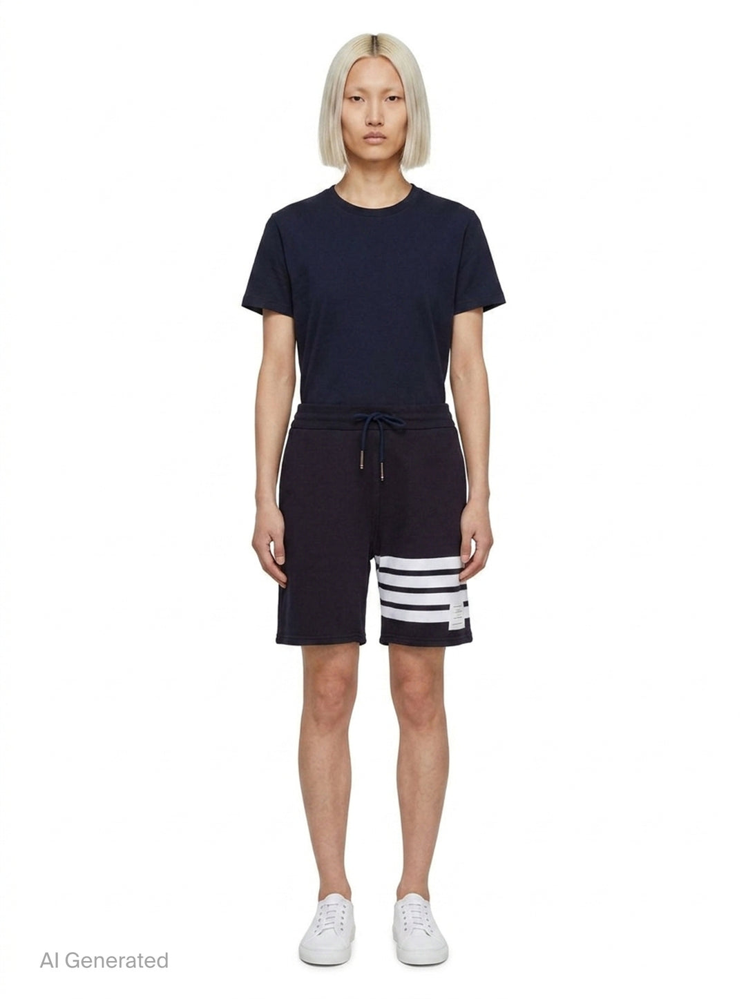 4-Bar Mid Thigh Shorts | Thom Browne | Club21 - front