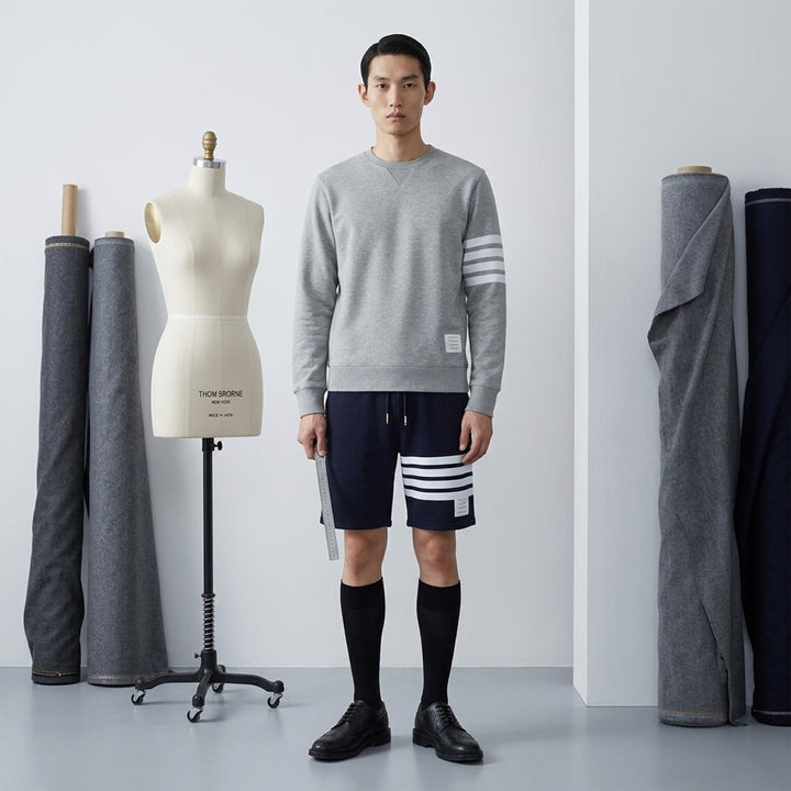 4-Bar Mid Thigh Shorts | Thom Browne | Club21 - lifestyle