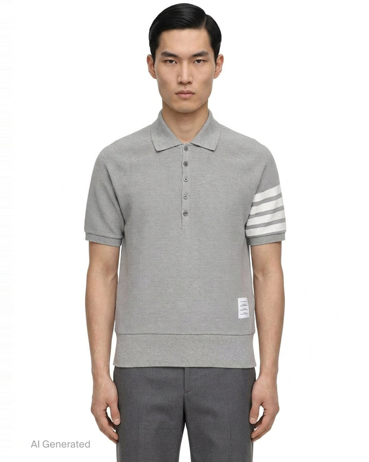 4-Bar Saddle Sleeve Polo | Thom Browne | Club21 - front