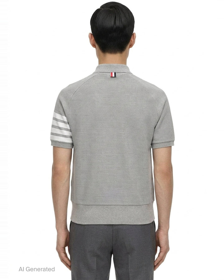 4-Bar Saddle Sleeve Polo | Thom Browne | Club21 - back