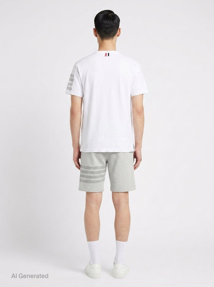 4-Bar Stripe Short Sleeve Tee | Thom Browne | Club21 - back