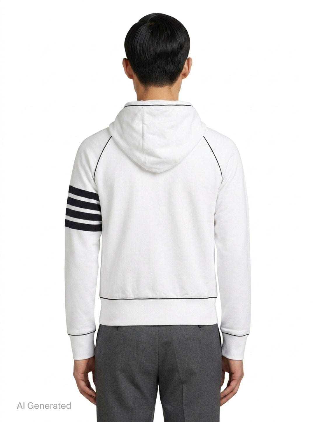 4-Bar Stripe Zip Through Hoodie | Thom Browne | Club21 - back
