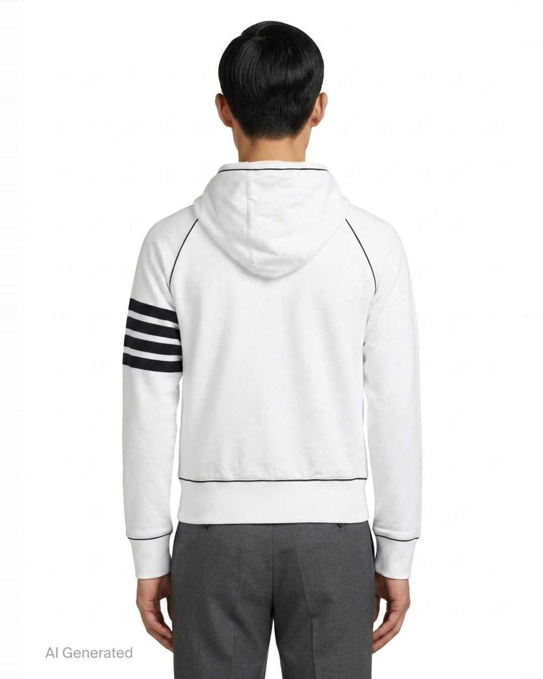 4-Bar Stripe Zip Through Hoodie | Thom Browne | Club21 - back